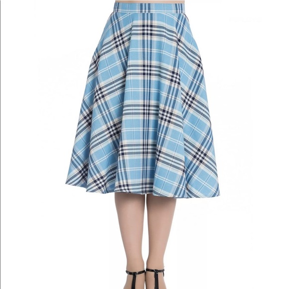 Hell Bunny Dresses & Skirts - Hell Bunny Plaid Blue Skirt 2XL (UK SIZING)